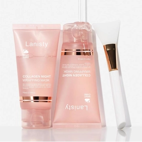 Collagen Night Wrapping Mask, Anti-Aging Face Mask with Hyaluronic Acid and Niacinamide, 75ml, Hydrating and Plumping