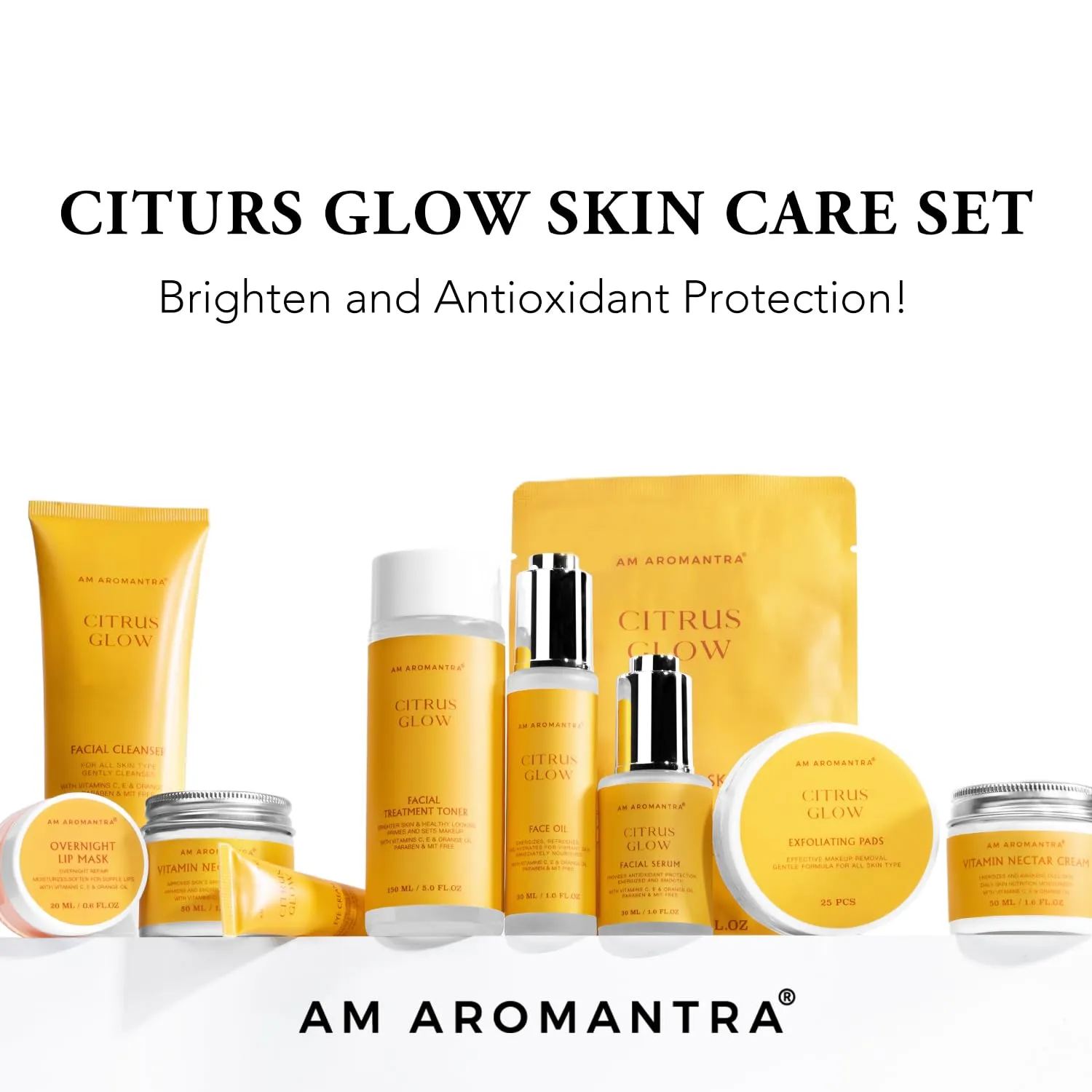 Complete 10-Piece Skin Care Set|Rich in Orange Essential Oil, Vitamin C, Vitamin E| Hydrating, Revitalizing, and Nourishing Facial Treatment – Achieve Radiant and Youthful Skin