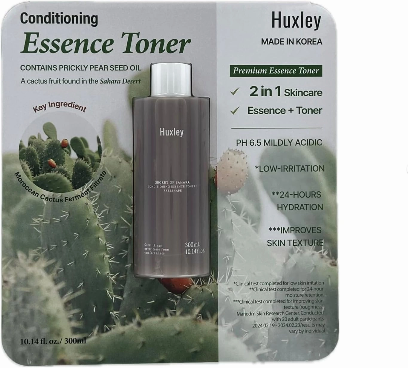 Conditioning Essence Toner; Free Shape, 10.1 fl oz (300 ml), Cactus Oil, Moisturizing Toner, Calming Skin, Refreshing & Hydrating
