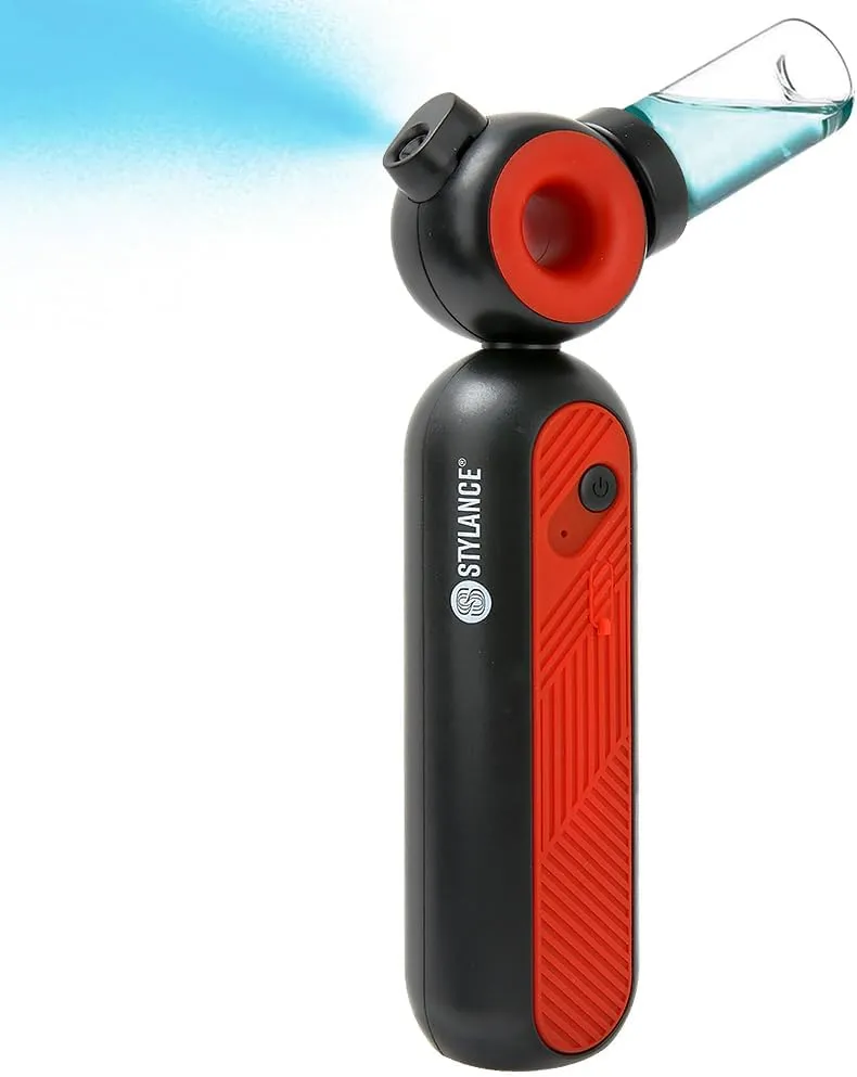 Cordless Facial Mister, 0.2mm Nano Handheld/Portable Facial Mist Sprayer,130Kpa Oxygen Facial Machine,Airbrush for Skincare, Serum, Toner, Facial Essence SPA at Home&Salon(Red)