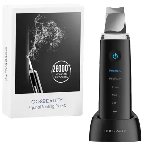 COSBEAUTY Skin Scrubber Face Spatula, Blackhead Remover Pore Cleaner Comedo Extractor with 4 Modes, Waterproof IPX6, Wireless Rechargeable (Black)
