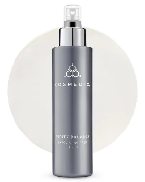 COSMEDIX Purity Balance Exfoliating Prep Face Toner - Hydrating Facial Toner for Acne-Prone Skin, Fine Lines & Wrinkles - Deep Cleansing Skin Care for Brighter & Fresh-Looking Skin, Gluten Free