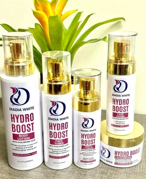 Cosmetics Hydro Boost Age-Defying Set, Hyaluronic Acid Skincare Set, Age-Preventing Face Cream, Moisturizing Serum, Gentle Cleanser Body Lotion, Face Toner for Women, 5-in-1