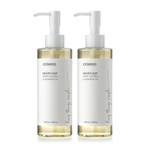 COSMOO Deep Cleansing Oil, Pore Control Oil Cleanser for Face, Makeup Blackhead Remover, Korean Skin Care, All Skin Types - 200ml ×2