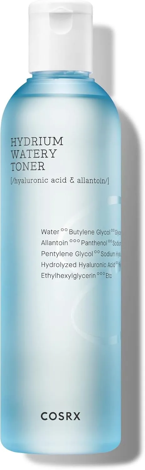 COSRX Hydrium Watery Toner, 280ml / 9.46 fl.oz | Moisturizing Korean Toner | Hyaluronic Acid, Allantoin, Panthenol | Korean Skin Care, Not Tested on Animals, Paraben Free