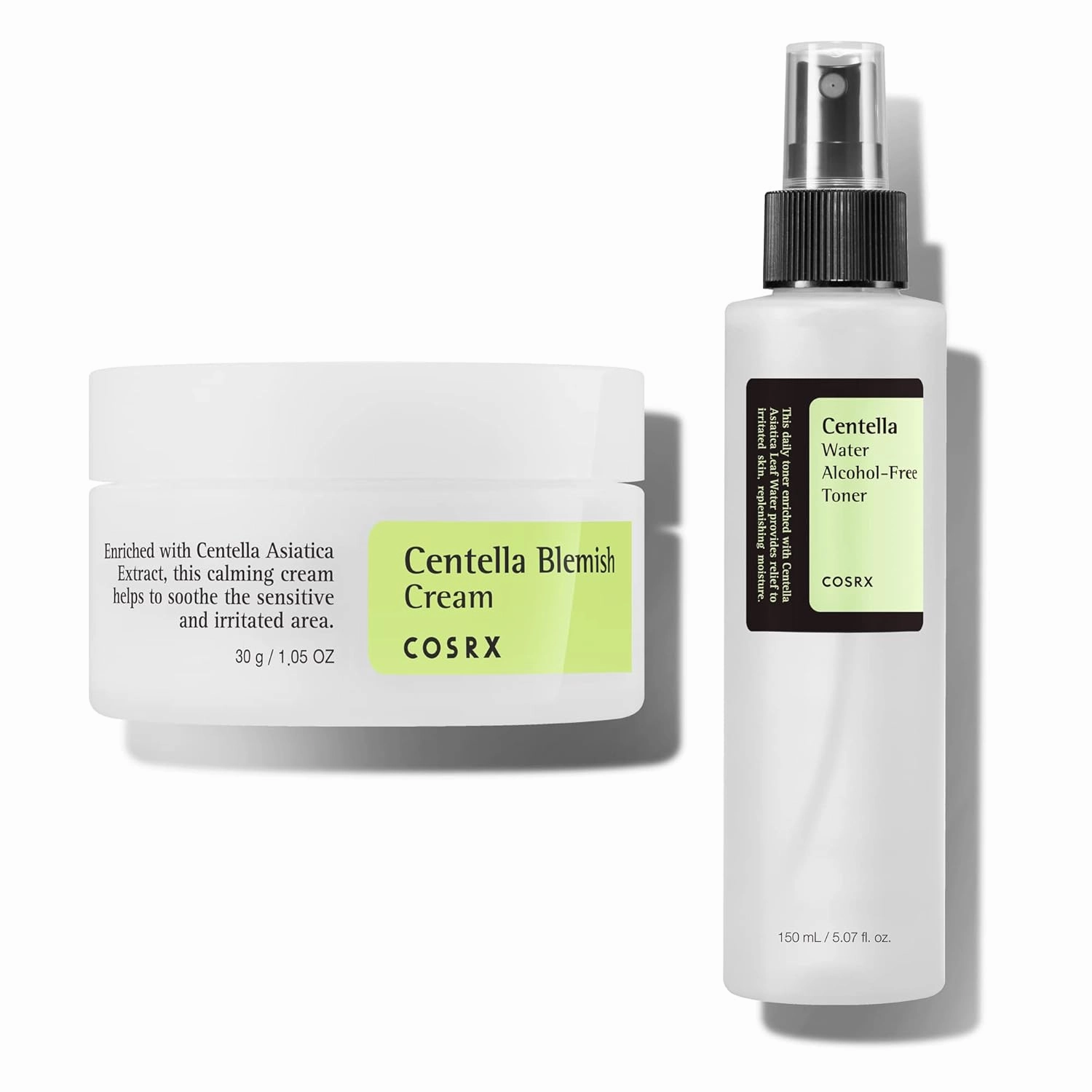 COSRX Acne Treatment Routine- Centella Blemish Cream   Centella Water Alcohol-Free Toner- Soothing, Healing Duo with Centella Asiatica (CIca) for Sensitive, Blemish-prone Skin, Korean Skin Care