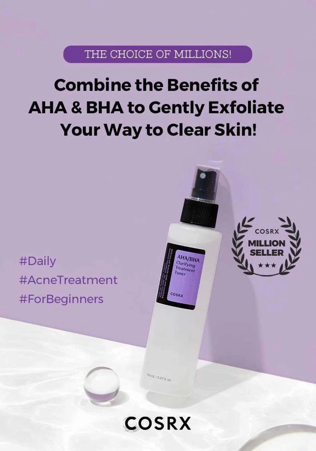 Cosrx AHA BHA Clarifying Treatment Toner, 150ml