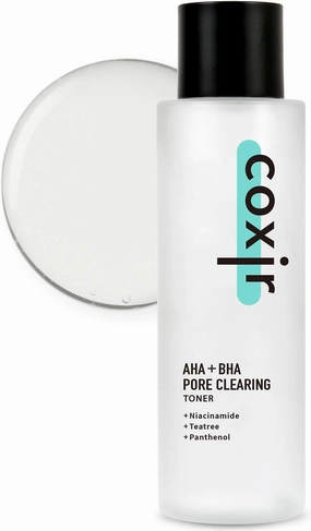 coxir AHA   BHA Pore Clearing Toner l All Skin Types, Purifying, AHA, BHA, Daily Pore Care,k Beauty Skincare [150ml,5.07fl.oz]