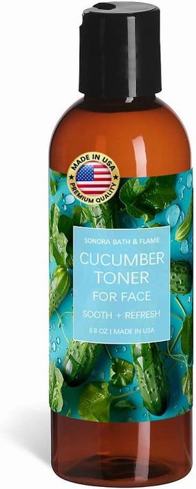 Cucumber Toner for Face - Made in USA - All Natural Certified Organic Refreshing Cucumber Facial Toner - Heavenly Natural Fresh Cucumber Scent