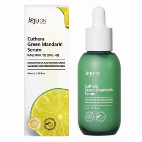 Cuthera Green Mandarin Korean Serum 1.52 Fl Oz - Skin Calming, Vitamin Rich Hydrating, Moisture Retention, and Vitality Recharge with Jeju Natural Ingredients, Non Irritating, Skin Smoothing