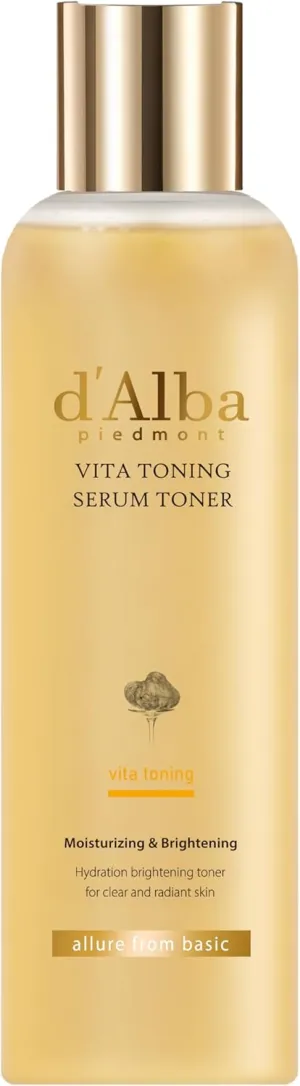 d'alba Piedmont White Truffle Moisturizing Vita Toning Serum Toner, Glass Skin with Double Vitamin Skincare, Face Moisturizer, Korean Skin Care (6.08fl. oz)