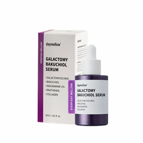 daymellow Galactomy Bakuchiol Serum 1.01fl.oz/30ml, Retinol Face Serum, Niacinamide 2%, Panthenol, Collagen, Wrinkle Care, for Sensitive Skin, Daily Anti-Aging Facial Serum Korean Skincare