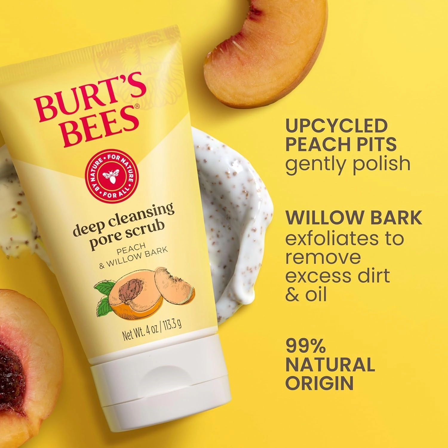 Deep Cleansing Pore Scrub with Peach and Willow Bark, 4 Ounces