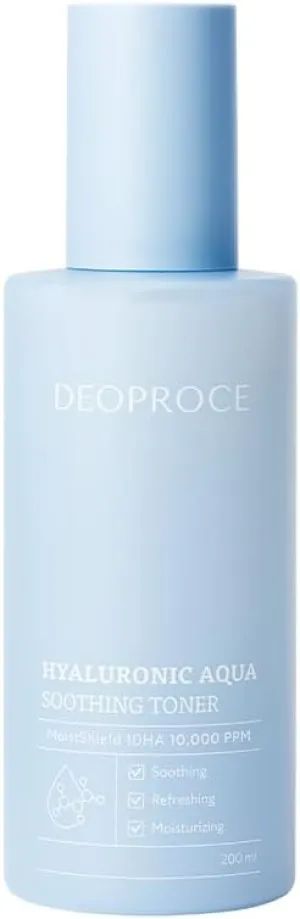 Deoproce Hyaluronic Aqua Soothing Toner 200ml, Korean Skincare, Moisturizing, Skin Soothing, Hyaluronic Acid, Centella Asiatica, Hydrating