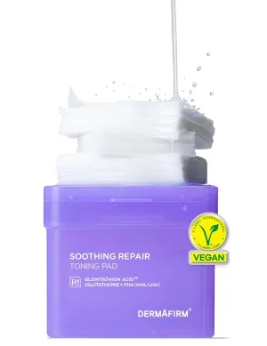 DERMAFIRM Soothing Repair Toning Pad - Korean Skin Care Toner Pads for Face w/Glutathione   PHA, AHA, LHA - Vegan & Moisturizing Face Exfoliating - Salicylic Acid Facial Pads 70EA