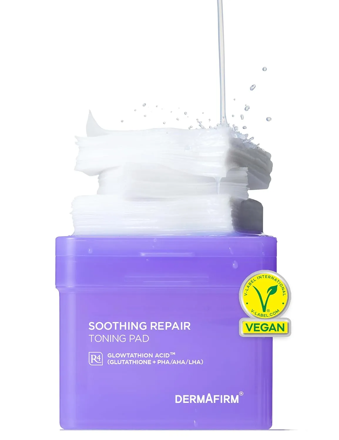 DERMAFIRM Soothing Repair Toning Pad - Korean Skin Care Toner Pads for Face w/Glutathione   PHA, AHA, LHA - Vegan & Moisturizing Face Exfoliating - Salicylic Acid Facial Pads 70EA