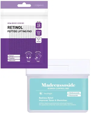 DERMAL Madecassoside Blemish Control Pad   Retinol Peptide Lifting Pad Toner Pad