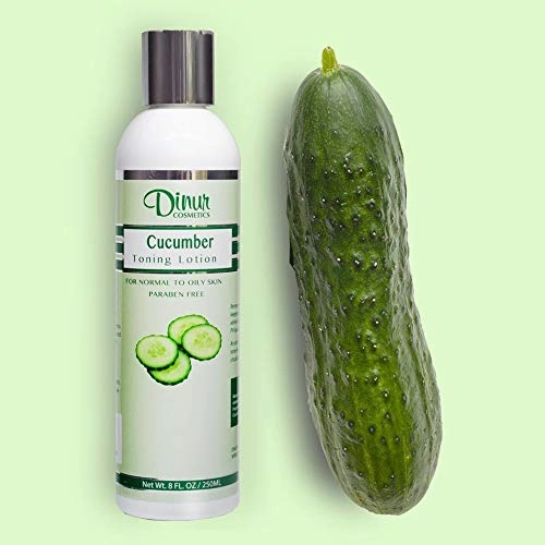 Dinur Cosmetics Cucumber Toning Lotion for Normal to Oily Skin Natural Hydrating Toner Helps to Store Skin Natural pH Balance Tightens Pores Refreshing Skin Healthy Glow 8 fl. oz. 250 ml.