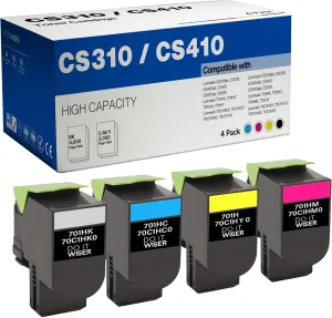 Do it Wiser CS310 CS410 701H Toner Cartridge Replacement for Lexmark 70C1HK0 70C1HC0 70C1HM0 70C1HY0 for Lexmark CS310 CS310dn CS310n CS410n CS410dn CS510 CS510de Printer, 4 Pack