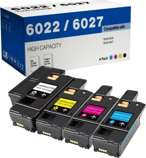 Do it Wiser Remanufactured Toner Cartridge Replacement for Xerox WorkCentre 6027 6025, Phaser 6022 6020 (1 Black 106R02759, 1 Cyan 106R02756, 1 Magenta 106R02757, 1 Yellow 106R02758, 4 Pack)