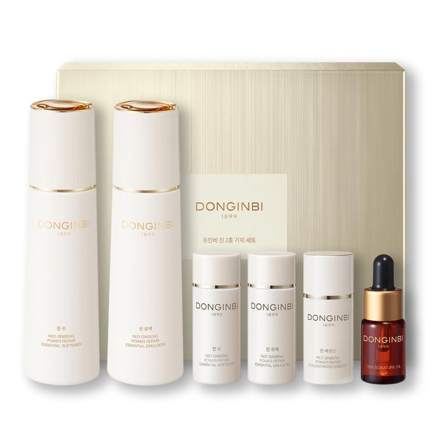 Donginbi Red Ginseng Power Repair Essential Skin Care Set - Reduce Fine Lines, Face Essence with Red Ginseng, Korean Skin Care Set