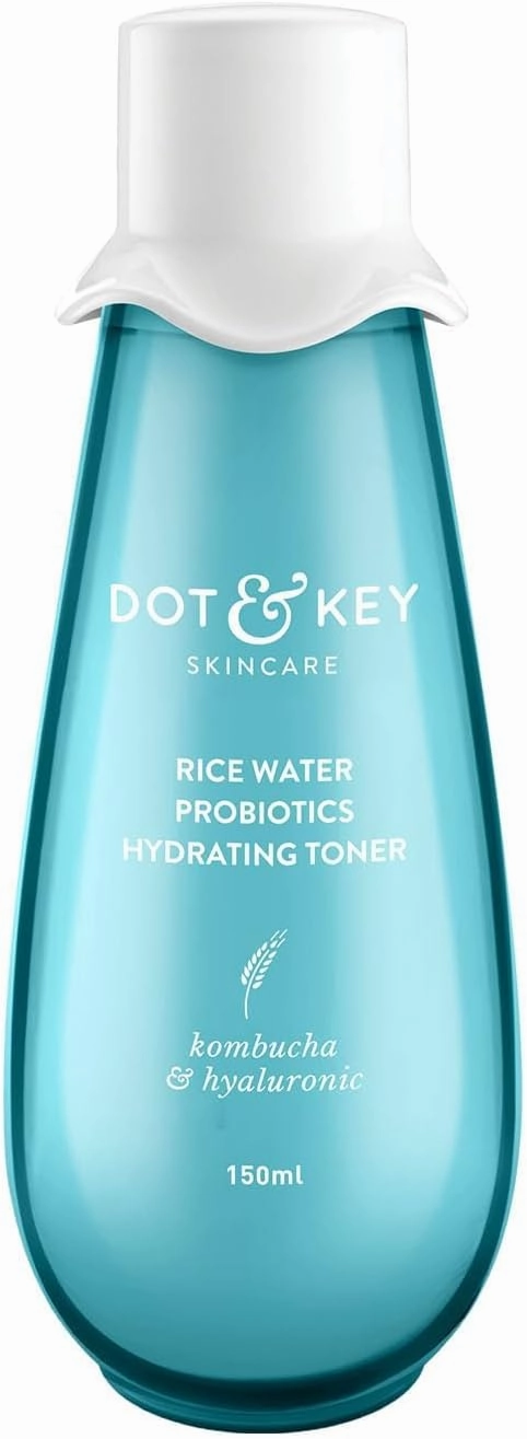 DotKey Rice Water Hydrating Toner with Hyaluronic |Rice Water Toner for Dry Skin, Sensitive Skin & Oily Skin |Alcohol-Free |Quick Absorbing & Non Sticky, for Hydrated Skin |Exfoliates Pores |150ml