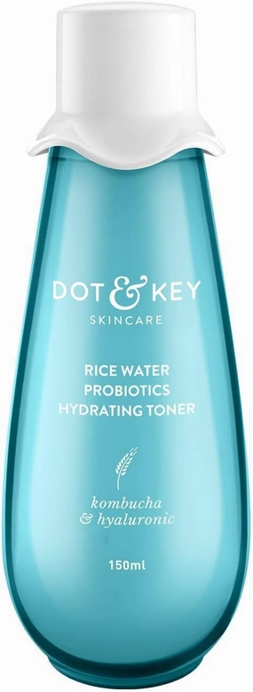 DotKey Rice Water Hydrating Toner with Hyaluronic |Rice Water Toner for Dry Skin, Sensitive Skin & Oily Skin |Alcohol-Free |Quick Absorbing & Non Sticky, for Hydrated Skin |Exfoliates Pores |150ml