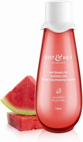 DotKey Watermelon SuperGlow Glycolic Face Pore Tightening Toner | for Glowing Skin | Alcohol Free, Toner for Uneven Skin Tone | for All Skin Types | 150 ml