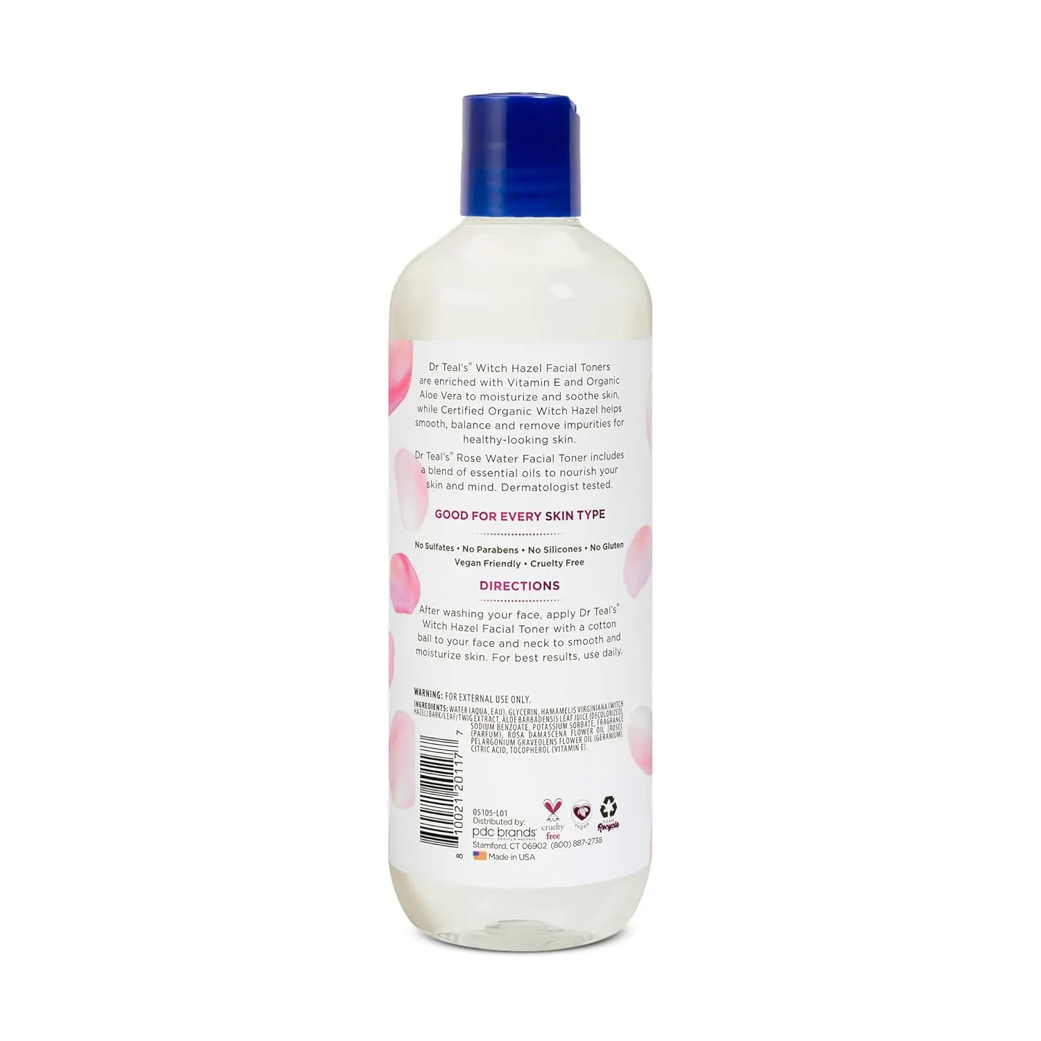 Dr Teal’s Witch Hazel Facial Toner, Rose Water, 16 fl oz (Pack of 2)