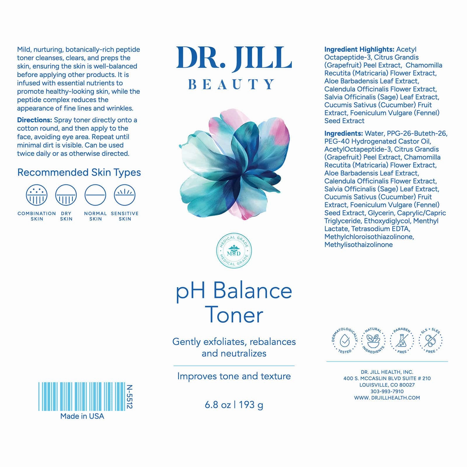 Dr. Jill Beauty - pH Balance Toner 6.8 oz.
