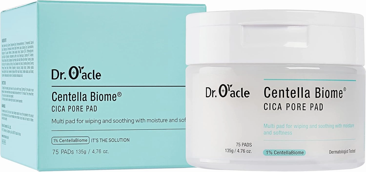 Dr.Oracle CentellaBiome Toner Pad, for Sensitive Skin, Hypoallergenic, Centella asiatica, Dermatologist Tested, 3.04 fl.oz. (90ml)