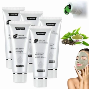 Dr Sugarm Green Tea Mask, Dr Sugarm Green Tea Mask Peel Off, Smearable Green Tea Peel-Off Mask, Green Tea Poreless Deep Cleanse Mask Stick for Face (5pcs)