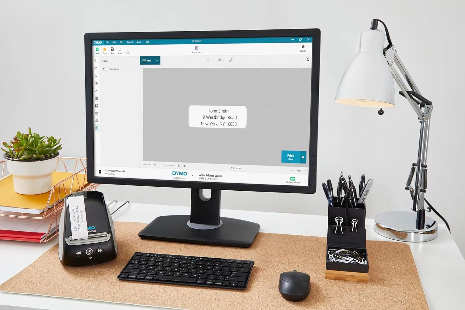 DYMO LabelWriter 550 Series Label Printer with Dymo-Branded Label Compatibility Automatic Recognition Low Waste Optimized Direct Thermal Printing and Plastic-Free Packaging