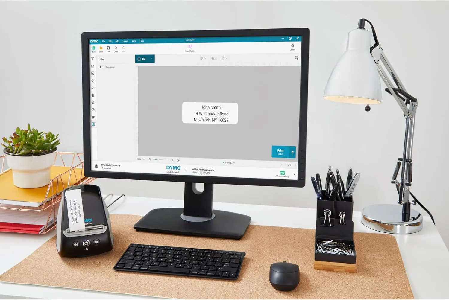 DYMO LabelWriter 550 Series Label Printer with Dymo-Branded Label Compatibility Automatic Recognition Low Waste Optimized Direct Thermal Printing and Plastic-Free Packaging