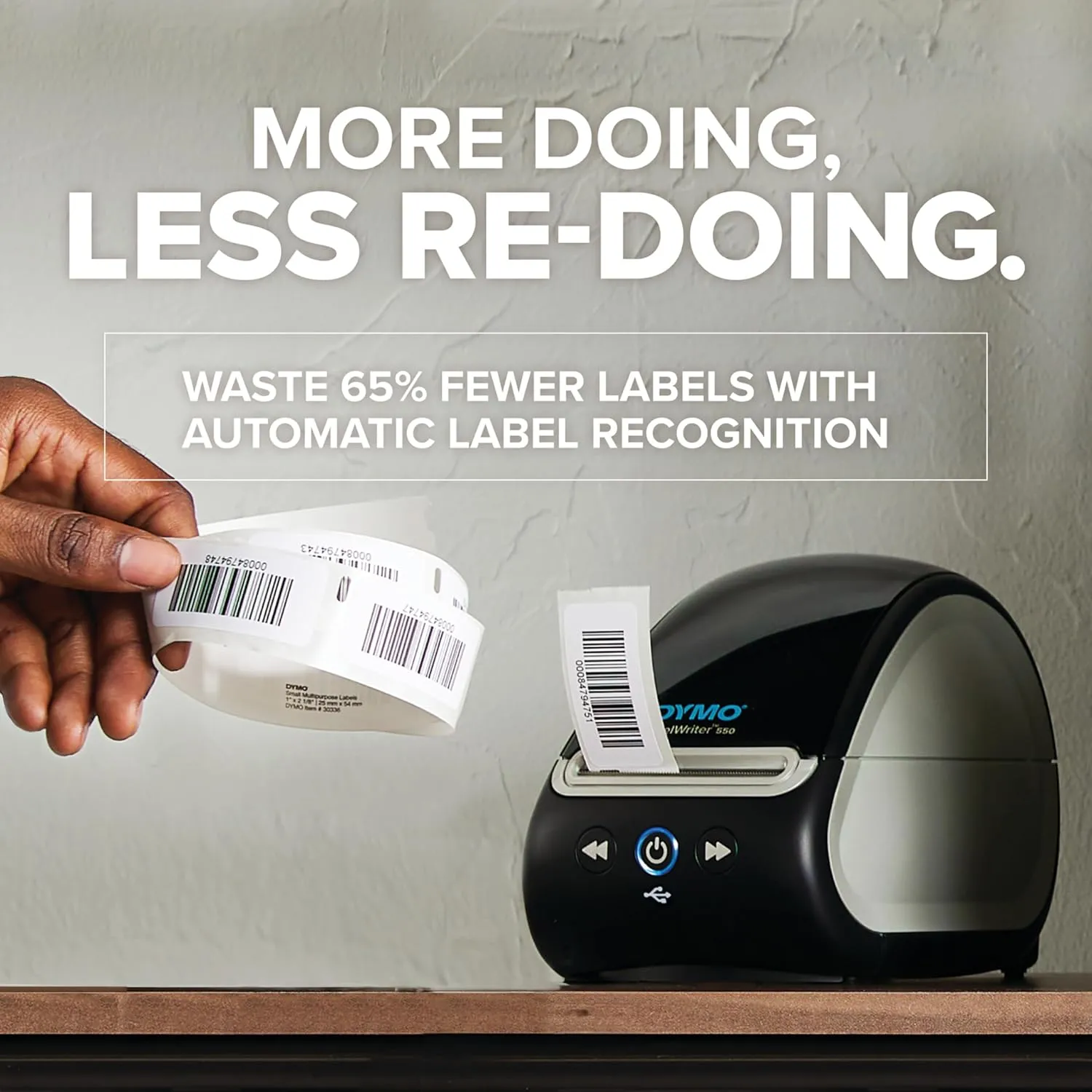 DYMO LabelWriter 550 Series Label Printer with Dymo-Branded Label Compatibility Automatic Recognition Low Waste Optimized Direct Thermal Printing and Plastic-Free Packaging
