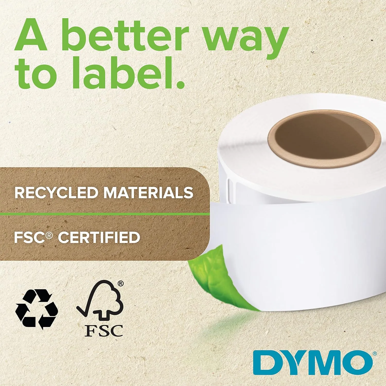 DYMO LW Durable Labels for LabelWriter Label Printers, White Poly, 1” x 2-1/8”, 1 Roll of 160