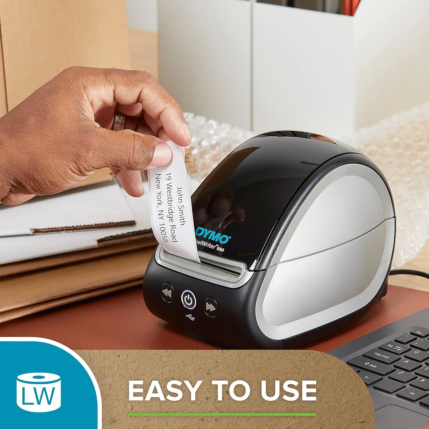 DYMO LW Durable Labels for LabelWriter Label Printers, White Poly, 1” x 2-1/8”, 1 Roll of 160