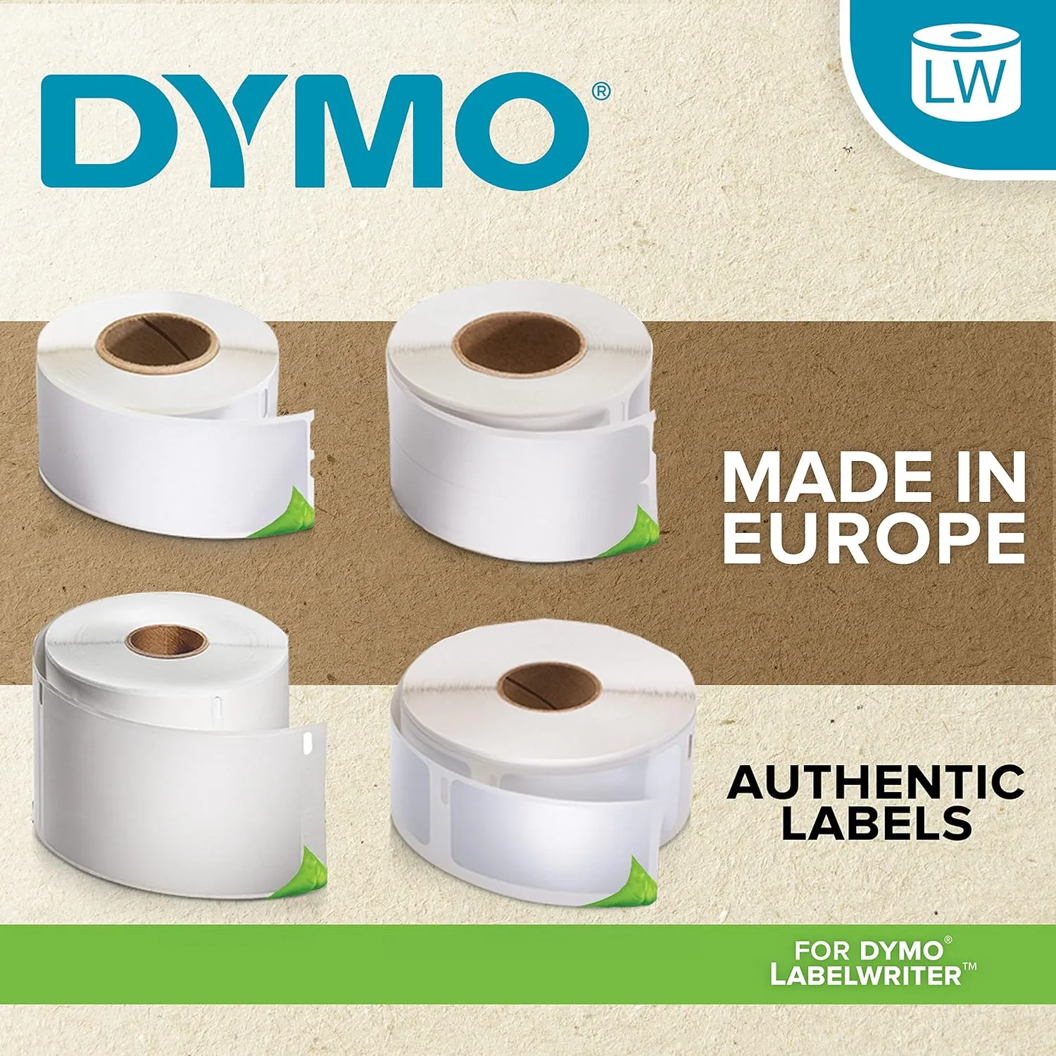 DYMO LW Durable Labels for LabelWriter Label Printers, White Poly, 1” x 2-1/8”, 1 Roll of 160