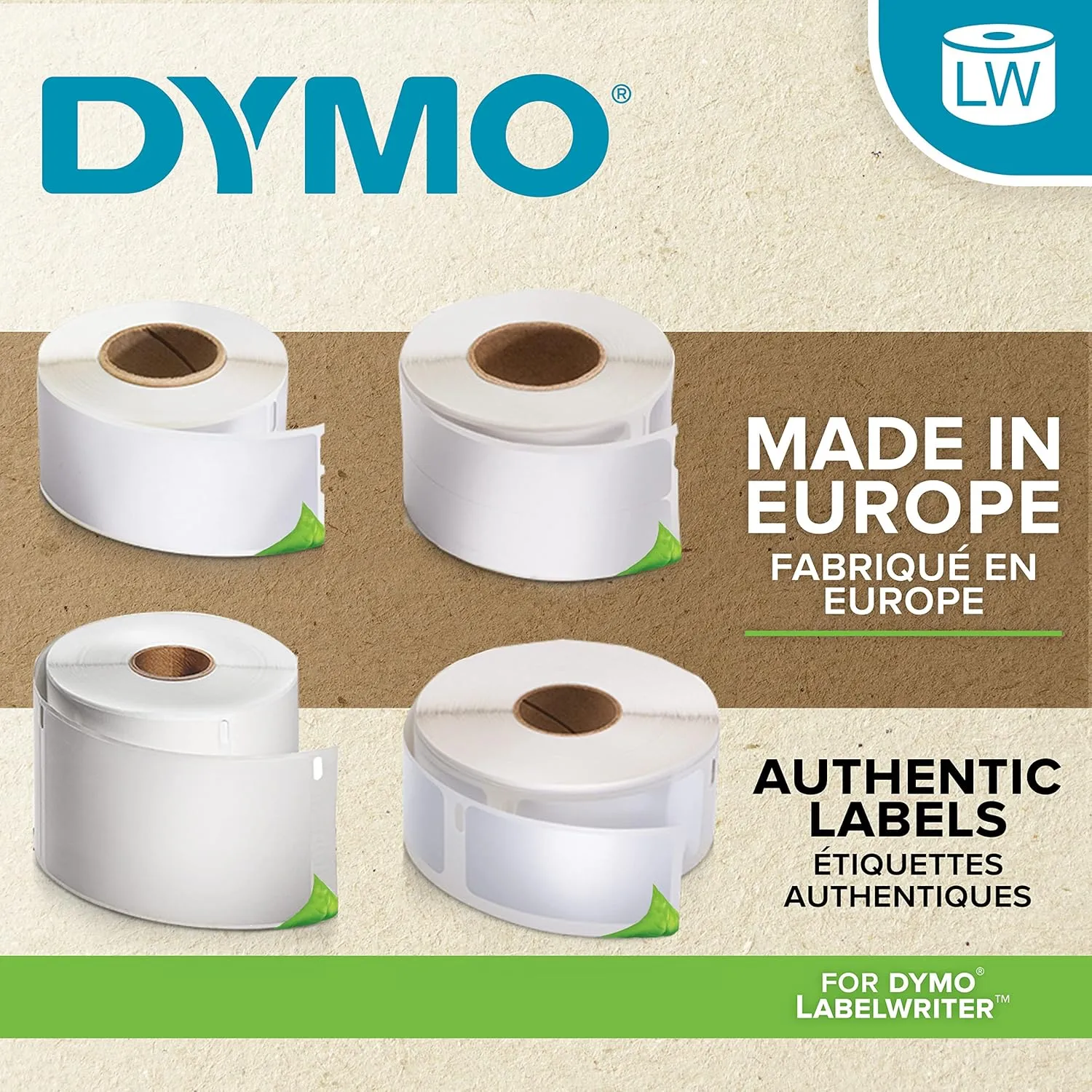 DYMO LW Durable Labels for LabelWriter Label Printers, White Poly, 1” x 2-1/8”, 1 Roll of 160