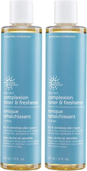 Earth Science - Aloe Vera Complexion Toner & Freshener, 2 Pack (8 fl. oz.)