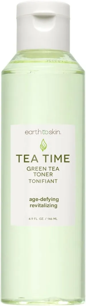 Earth To Skin Tea Time Green Tea Anti-Aging Face Toner, Natural Nourishment, Purify & Cleanse Facial Toner for All Skin Types (4.9 Fl Oz)