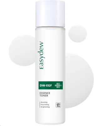 EASYDEW DW-EGF Essence Toner - Hydrating Booster and Skin-Smoothing Face Toner for Improved Skin Elasticity and Texture with EGF, Squalane, Hyaluronic Acid - for All Skin Types, 4.9 fl.oz., White
