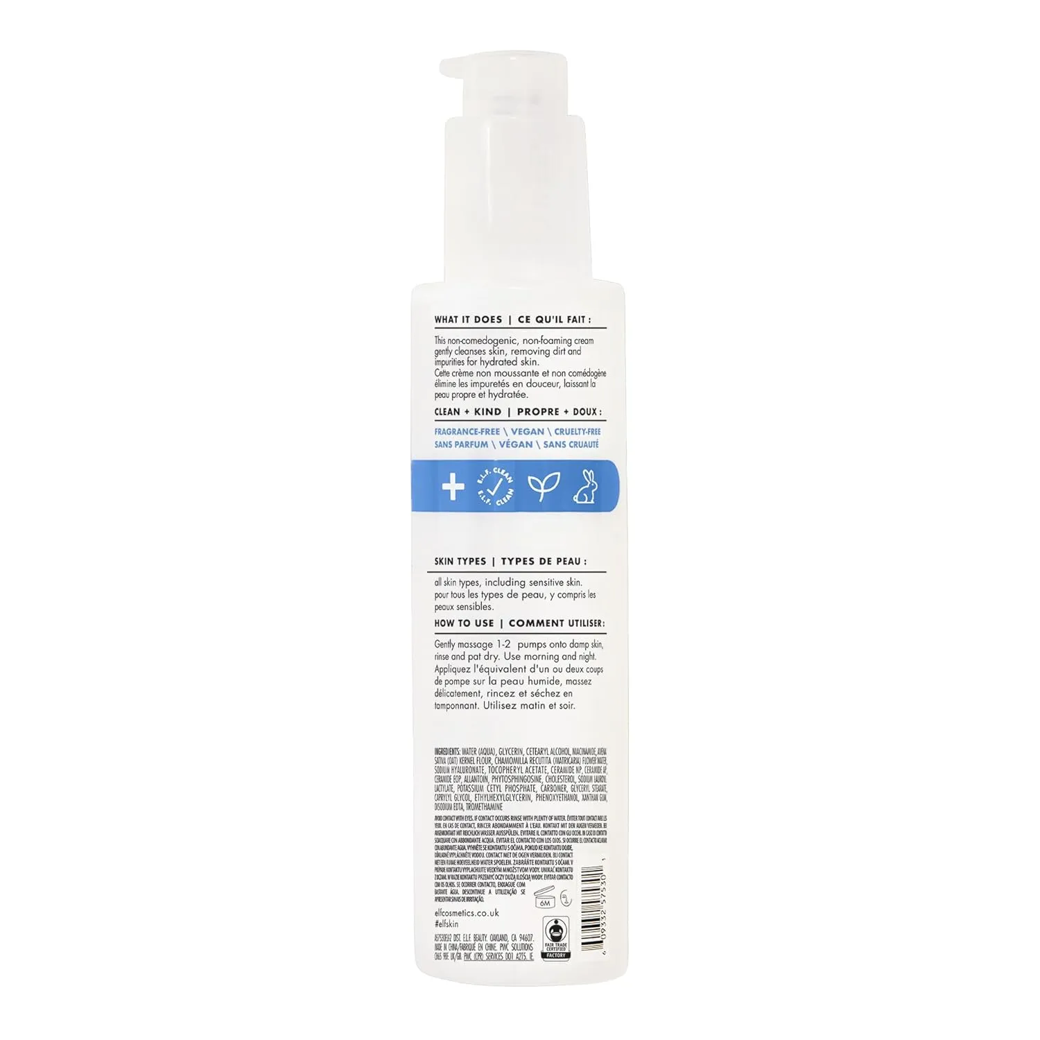 e.l.f. SKIN Pure Skin Cleanser, Non-Foaming Gentle Daily Face Wash For Sensitive Skin, Removes Impurities Without Irritation, Vegan & Cruelty-Free (Pack of 2)