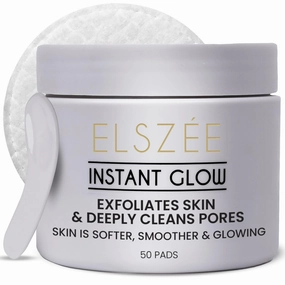 ELSZÉE Instant Glow Exfoliating Treatment Pads | Daily Exfoliant | 2-in-1 Deep Pore Cleansing & Radiance Boost | Luxury London-Formulated Skincare | 30 Pre-Soaked Pads