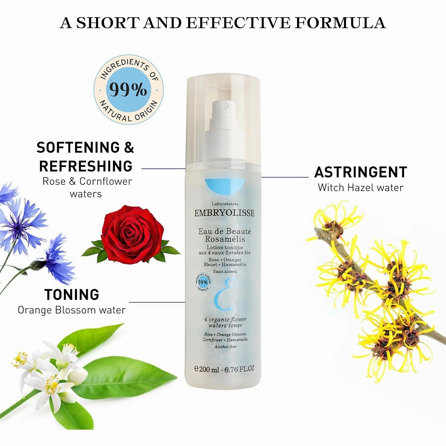 Embryolisse Eau De Beaute Rosamelis, 6.76 Fl Oz