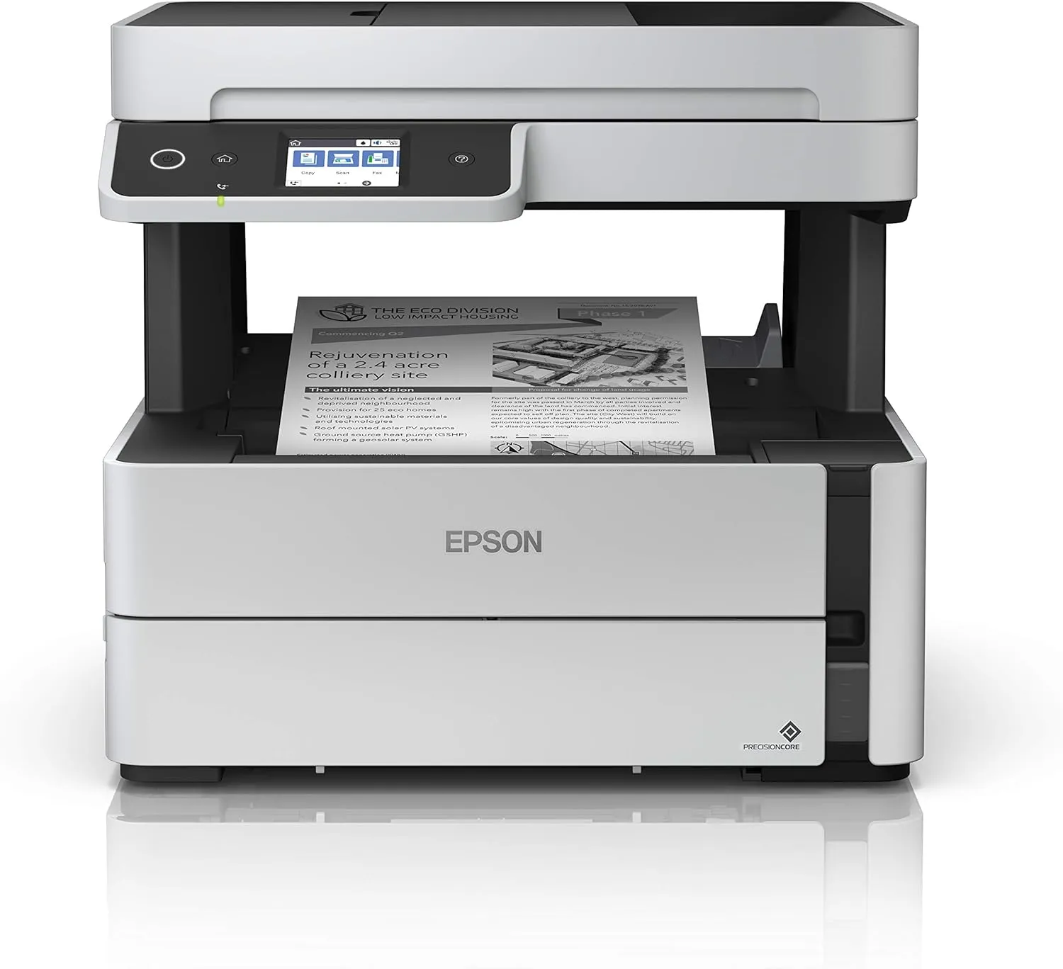 Epson EcoTank ET-M3170 Wireless Monochrome All-in-One Supertank Printer with ADF, Fax and Ethernet PLUS 2 Years of Unlimited Ink*, White