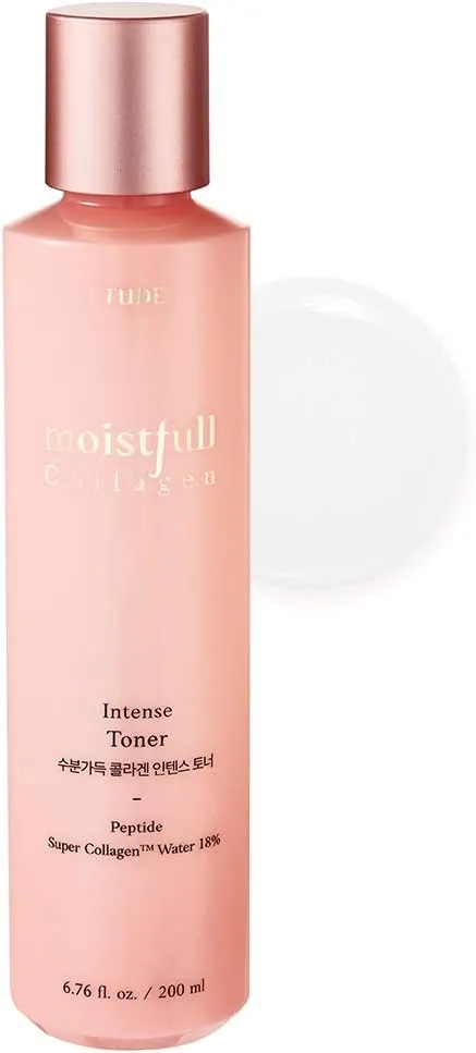 ETUDE Moistfull Collagen Intense Facial Toner 200ml | Hydrating Super Collagen Skin Care | Korean Moisturizing With Low-Molecular Peptides for All Skin Types