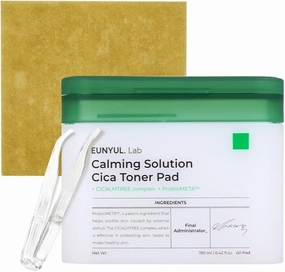 EUNYUL. Lab Calming Solution CICA Toner Pad [6.43 fl. Oz. / 190ml] 60 Pads Face Toner Pads, Korean Skincare with Vegan Certificated Cotton Pad