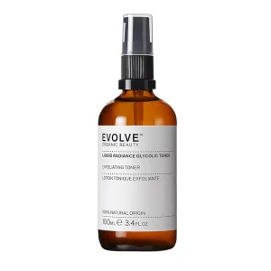 Evolve Organic Beauty - Liquid Radiance Glycolic Toner | Smoothe, Hydrate, Tone, Exfoliate | Malic   Citric Acid, Galactoarabian | Small-Batch, Vegan Clean Beauty (3.4 fl oz | 100 mL) Package May Vary