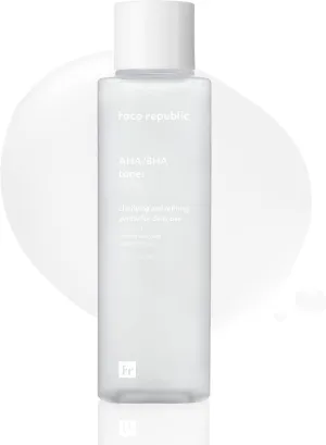 Face Republic AHA/BHA Toner 160ml 5.41 fl oz | Clarifying, Refining, Hydrating | Pore Care, Gentle Exfoliation | AHA BHA PHA LHA | for Oily, Sensitive Skin | Alcohol-Free | Vegan Korean Skincare